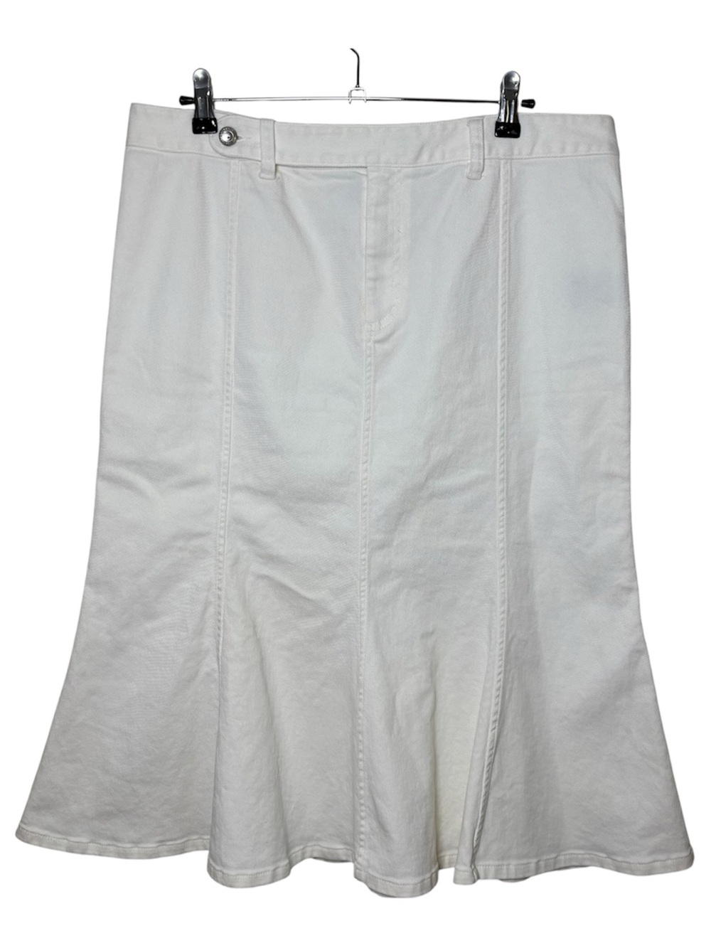 Lauren Jeans Co Ralph Lauren Denim Skirt Sz 14 White Fit & Flare Coastal Preppy
